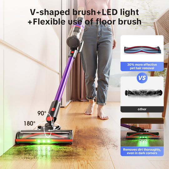 lubluelu X1000 Cordless Vacuum Cleaner with 2.5L Self-Emptying Dust Station