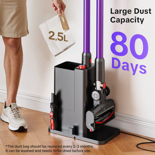 lubluelu X1000 Cordless Vacuum Cleaner with 2.5L Self-Emptying Dust Station