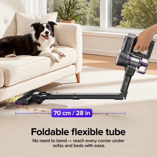 lubluelu 206-Aspirateur sans fil pliable avec tube flexible et une puissante aspiration de 35 kPa