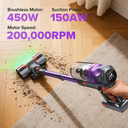 lubluelu G20 - Self-Standing Cordless Vacuum Cleaner with Powerful Suction 150AW