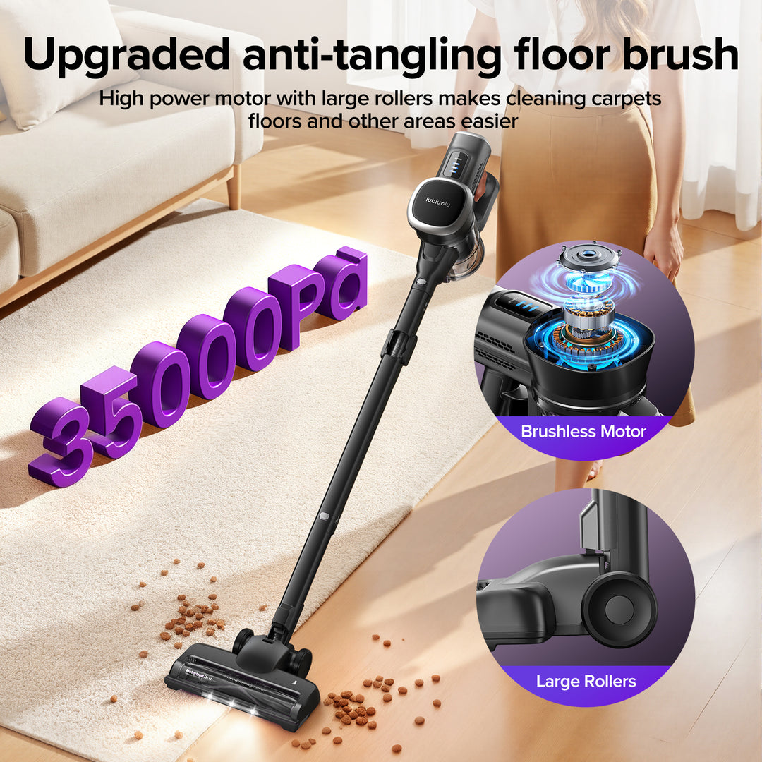 lubluelu 206-Aspirateur sans fil pliable avec tube flexible et une puissante aspiration de 35 kPa