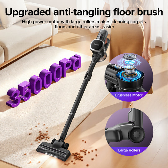 lubluelu 206-Aspirateur sans fil pliable avec tube flexible et une puissante aspiration de 35 kPa