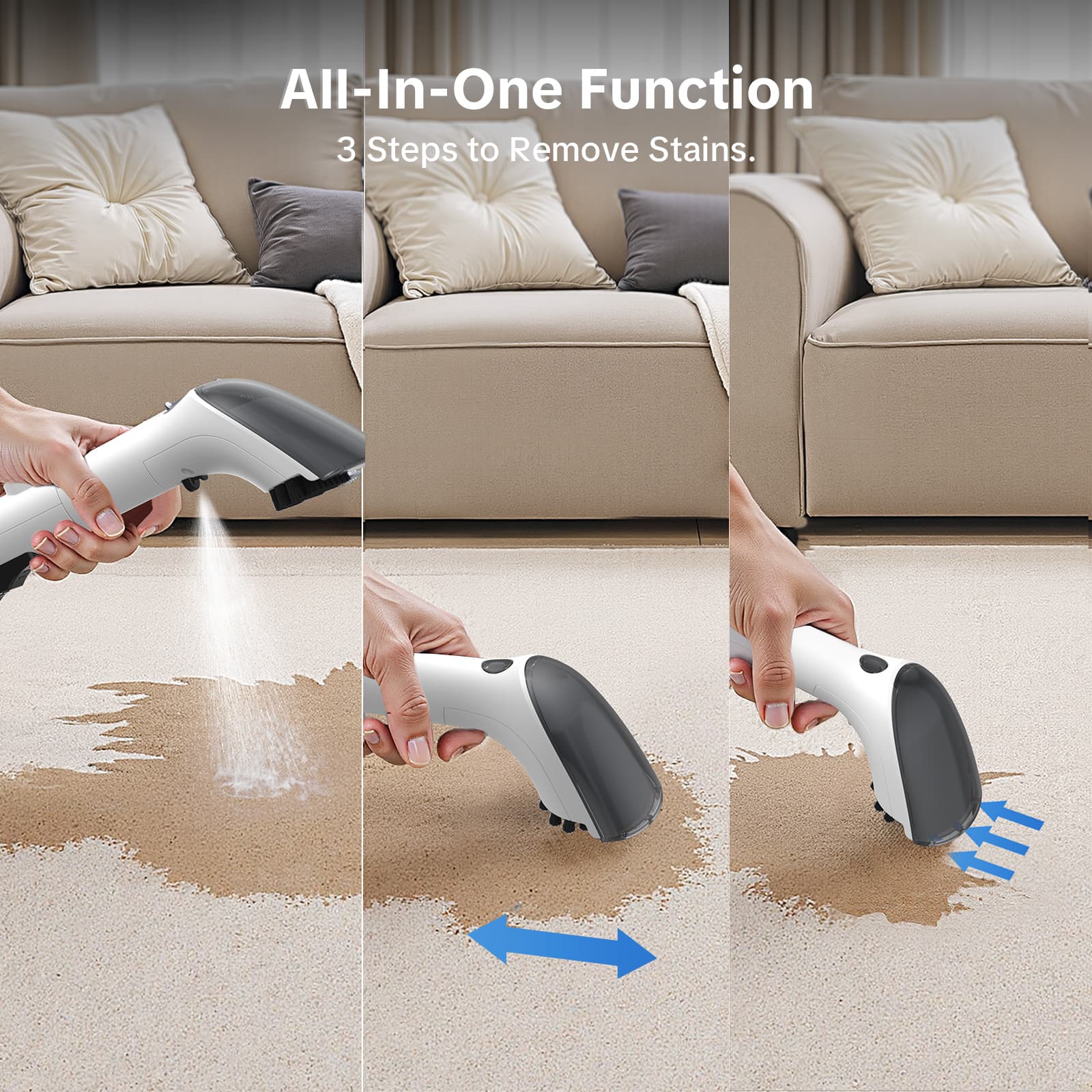 lubluelu V9 Portable Upholstery & Spot Cleaner - Cold, Hot & Steam