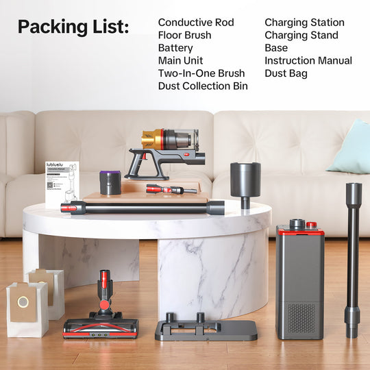 lubluelu X1000 Cordless Vacuum Cleaner with 2.5L Self-Emptying Dust Station