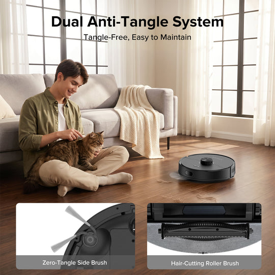 lubluelu LAspirateur robot 50 Max–7500 Pa avec double système anti-enchevêtrement