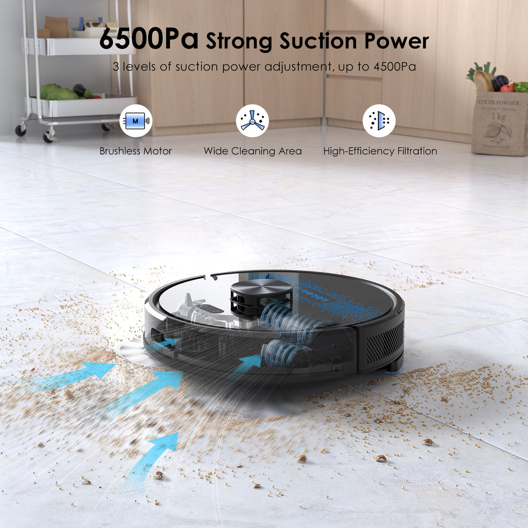 Aspirateur robot lubluelu SL60 Max+ avec 2, 5L Station d'aspiration automatique