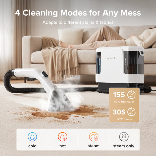 lubluelu V11 Portable Upholstery & Spot Cleaner – 4 Cleaning Modes with Wheeled Base Design