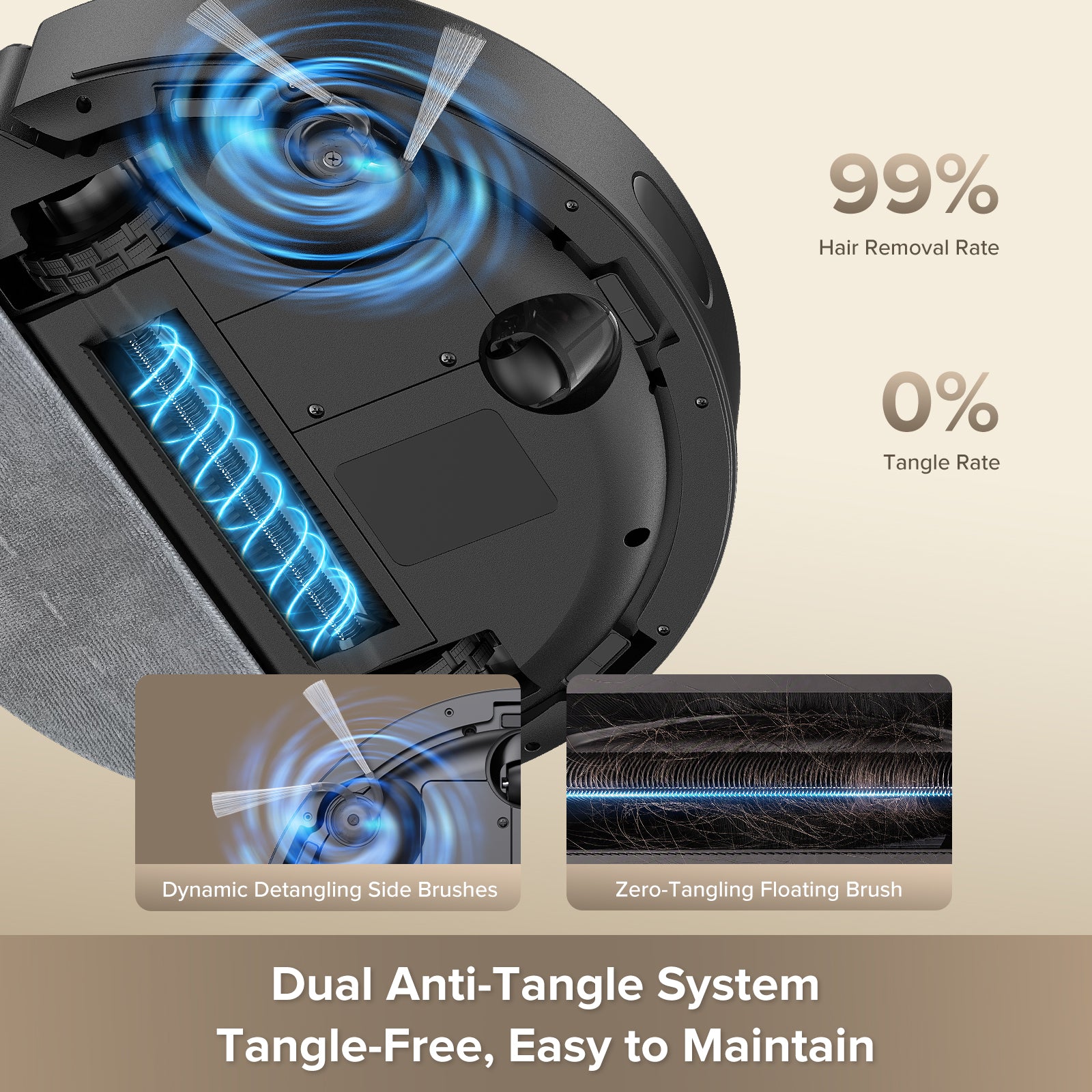lubluelu L50 Max  7500Pa Robot Vacuum with Dual Anti-Tangle System