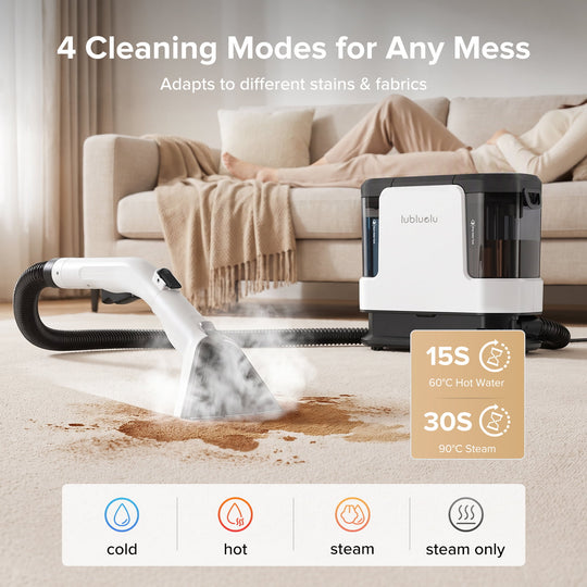 lubluelu V11 Portable Upholstery & Spot Cleaner - 4 Cleaning Modes with Wheeled Base Design