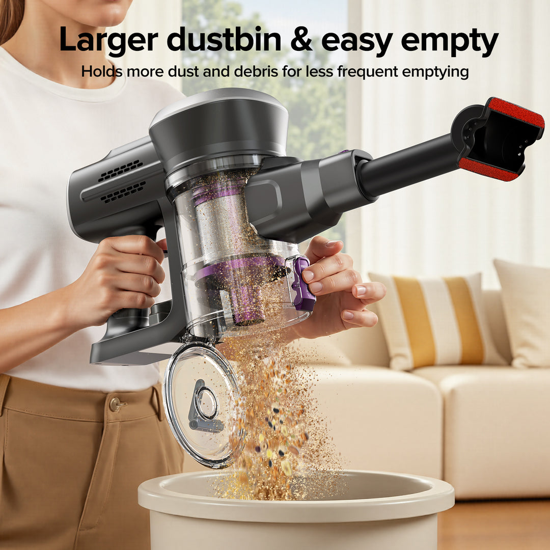 lubluelu 206-Aspirateur sans fil pliable avec tube flexible et une puissante aspiration de 35 kPa