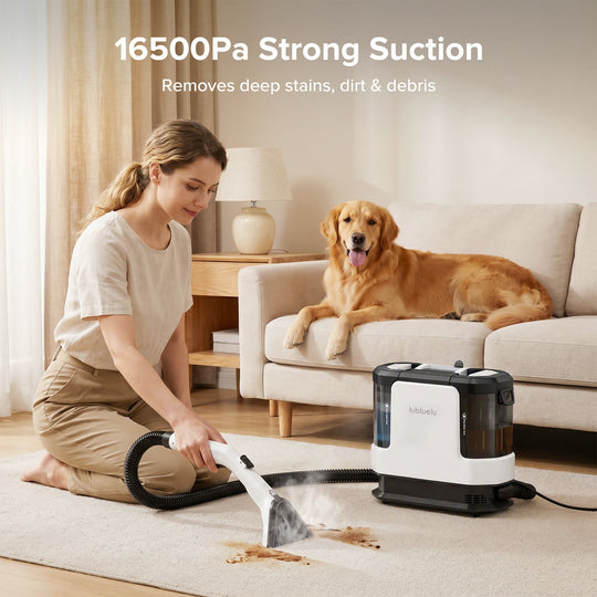 lubluelu V11 Portable Upholstery & Spot Cleaner - 4 Cleaning Modes with Wheeled Base Design