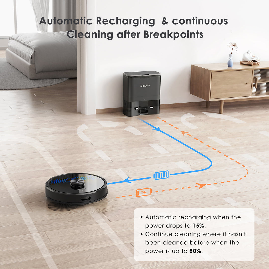 Aspirateur robot lubluelu SL60 Max+ avec 2, 5L Station d'aspiration automatique