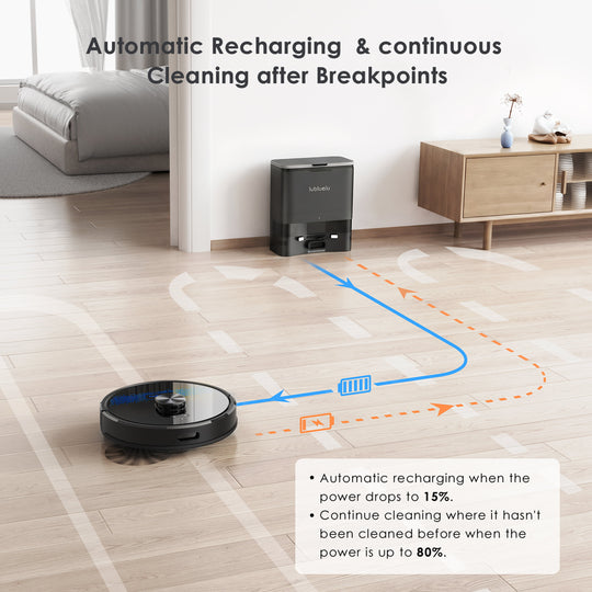 Aspirateur robot lubluelu SL60 Max+ avec 2, 5L Station d'aspiration automatique