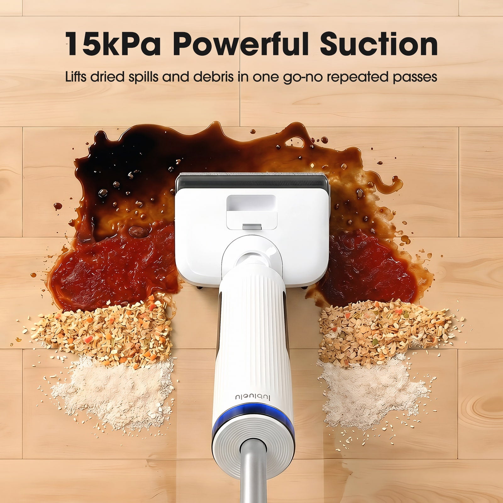 lubluelu Nass-Trocken-Akkusauger T9 Selbstreinigung 180° Lay-Flat Nasssauger Saugwischer 21.000 Pa, 200 W, beutellos, Doppelseitige Kantenreinigung,Doppelte Wassertanks