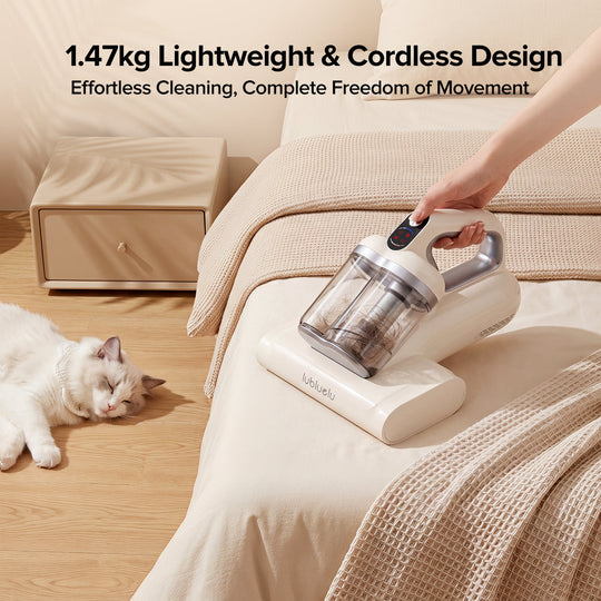 lubluelu CM210 Cordless Anti-Mite Mattress Vacuum Cleaner with Dual Dust Cup