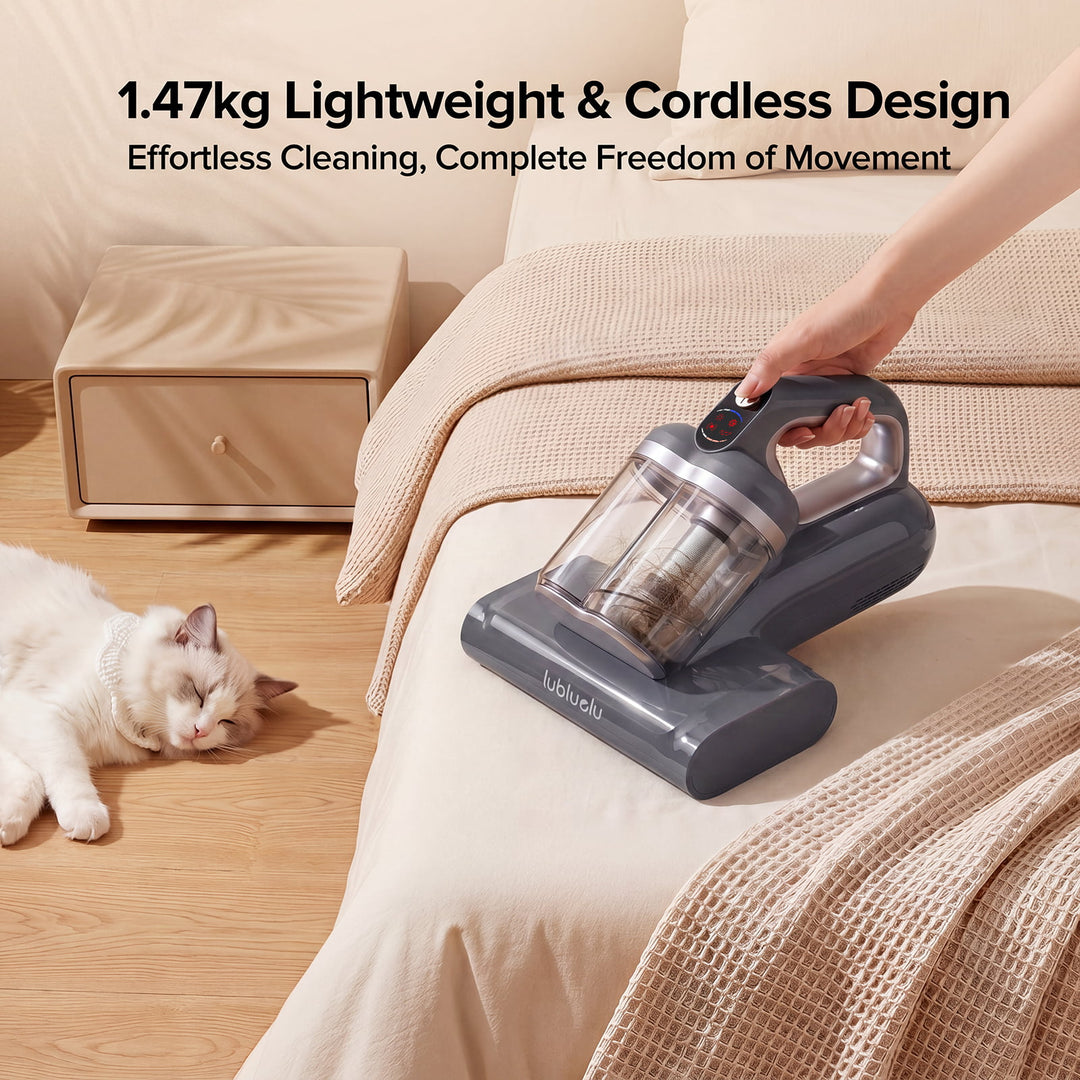lubluelu CM210 Cordless Anti-Mite Mattress Vacuum Cleaner with Dual Dust Cup