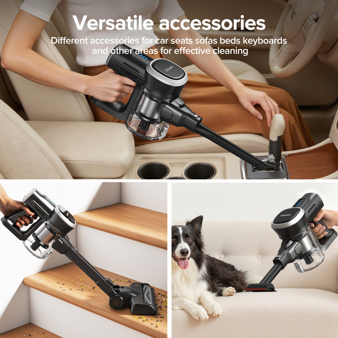 lubluelu 206-Aspirateur sans fil pliable avec tube flexible et une puissante aspiration de 35 kPa