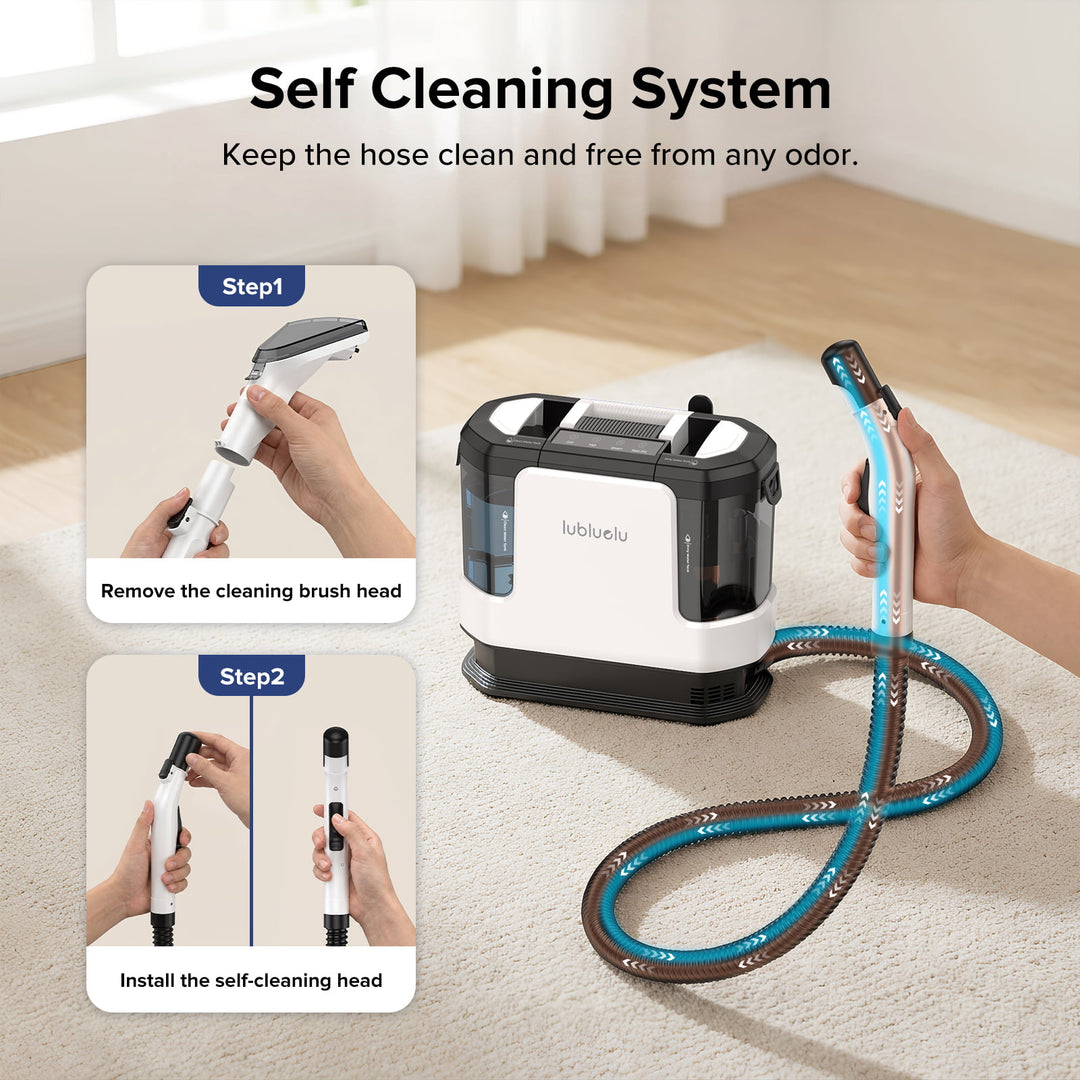 lubluelu V11 Portable Upholstery & Spot Cleaner - 4 Cleaning Modes with Wheeled Base Design