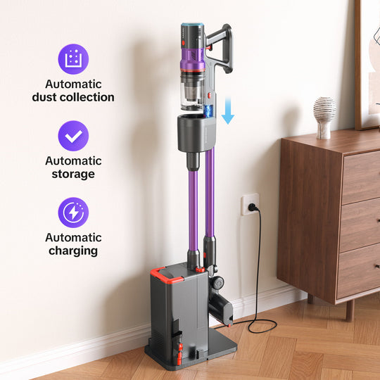 lubluelu X1000 Cordless Vacuum Cleaner with 2.5L Self-Emptying Dust Station