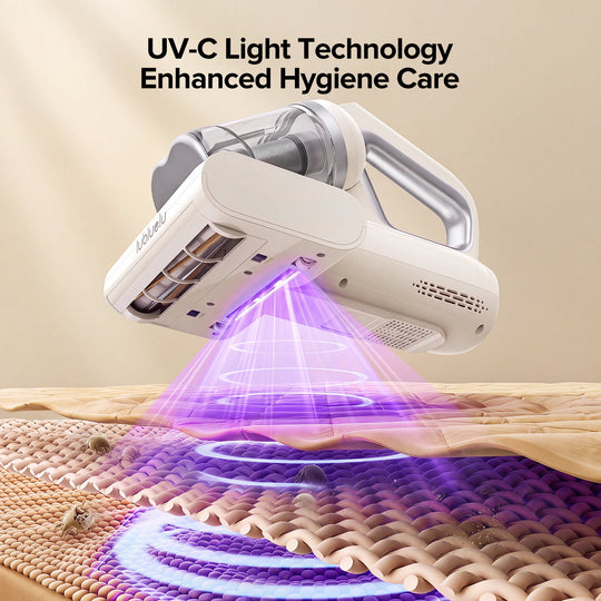 lubluelu CM210 Cordless Anti-Mite Mattress Vacuum Cleaner with Dual Dust Cup