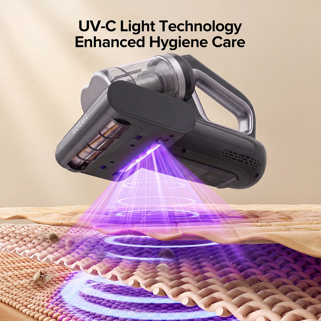 lubluelu CM210 Cordless Anti-Mite Mattress Vacuum Cleaner with Dual Dust Cup