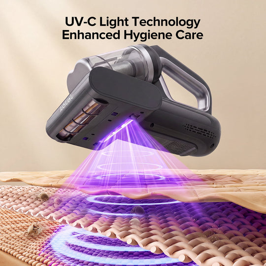 lubluelu CM210 Cordless Anti-Mite Mattress Vacuum Cleaner with Dual Dust Cup