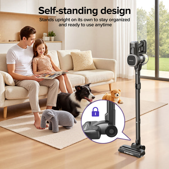 lubluelu 206-Aspirateur sans fil pliable avec tube flexible et une puissante aspiration de 35 kPa