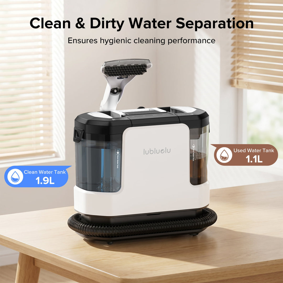 lubluelu V11 Portable Upholstery & Spot Cleaner - 4 Cleaning Modes with Wheeled Base Design