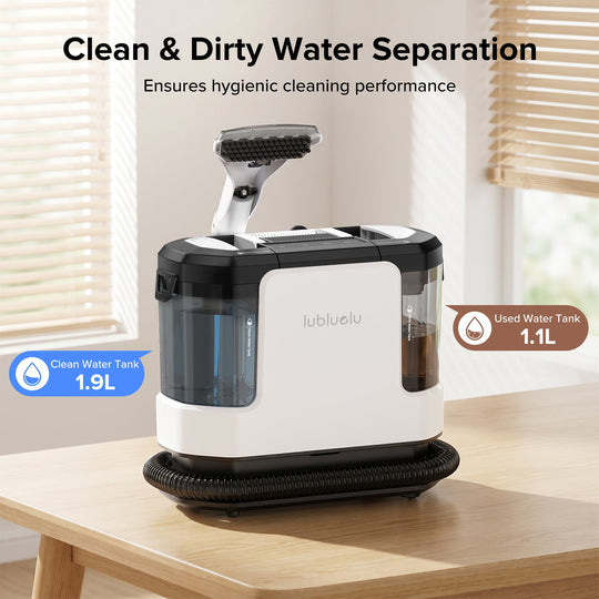 lubluelu V11 Portable Upholstery & Spot Cleaner - 4 Cleaning Modes with Wheeled Base Design