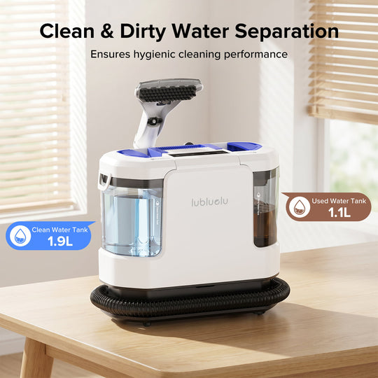 lubluelu V11 Portable Upholstery & Spot Cleaner – 4 Cleaning Modes with Wheeled Base Design