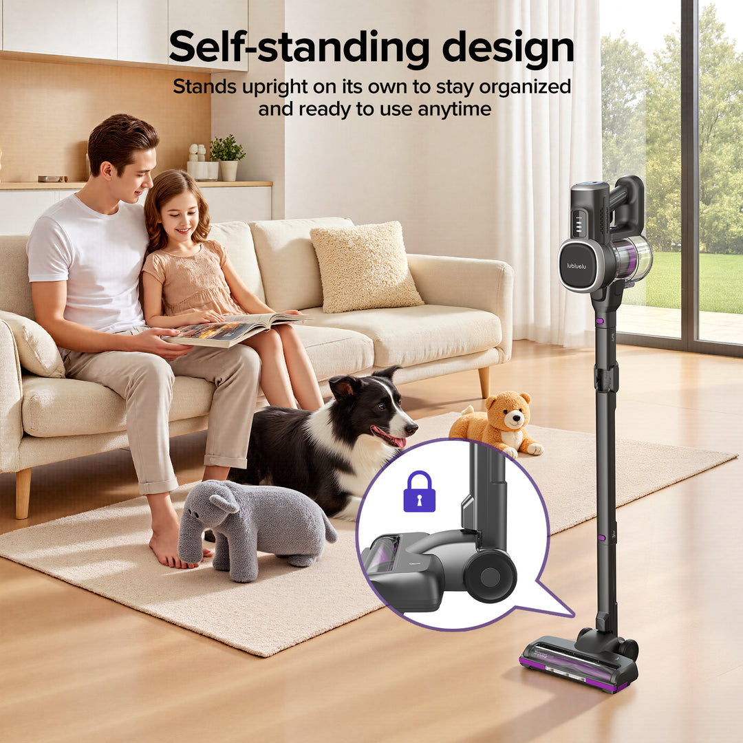 lubluelu 206-Aspirateur sans fil pliable avec tube flexible et une puissante aspiration de 35 kPa