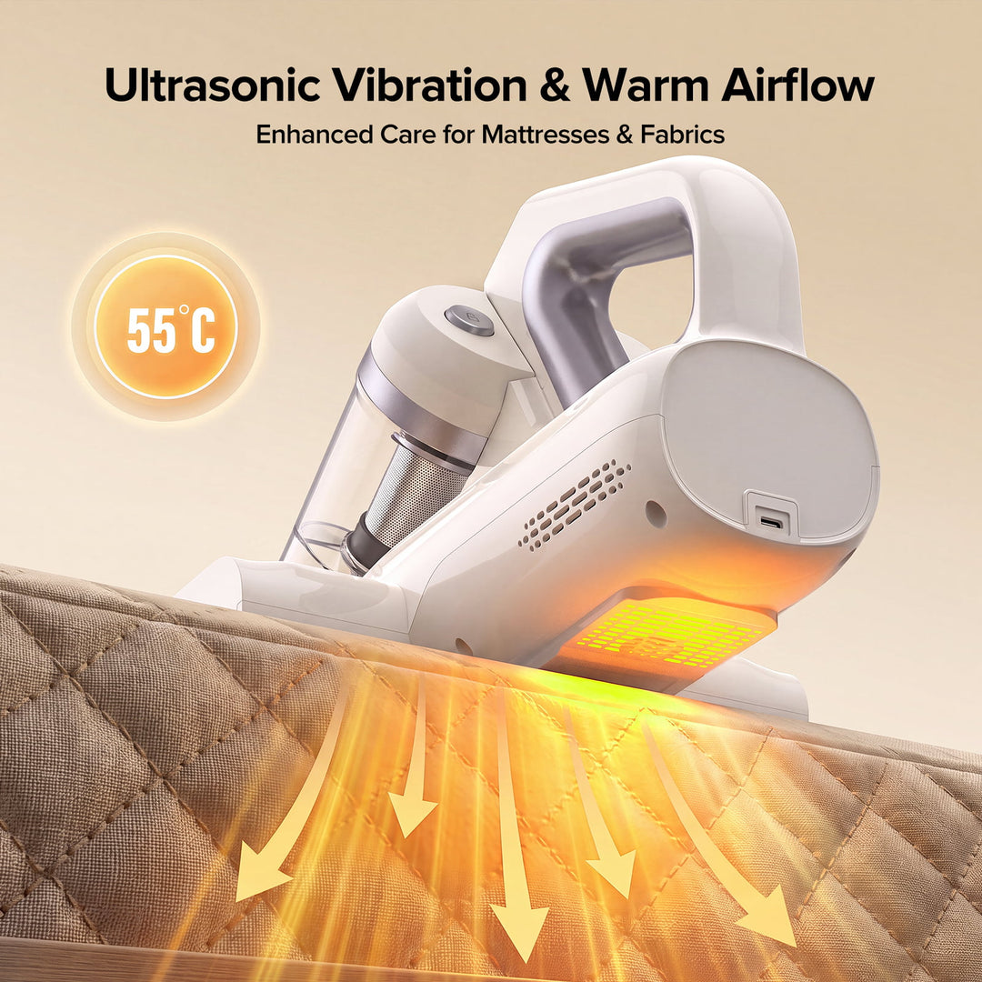 lubluelu CM210 Cordless Anti-Mite Mattress Vacuum Cleaner with Dual Dust Cup