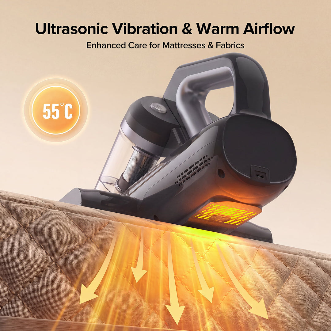 lubluelu CM210 Cordless Anti-Mite Mattress Vacuum Cleaner with Dual Dust Cup