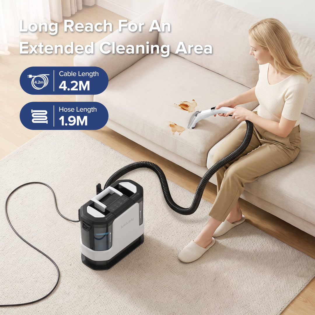 lubluelu V11 Portable Upholstery & Spot Cleaner - 4 Cleaning Modes with Wheeled Base Design