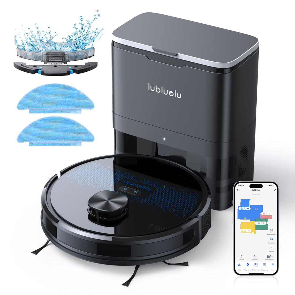 Lubluelu SL60D 黒 SL60 Plus Self-Emptying Robot Vacuum | 4000Pa, LDS Navigation