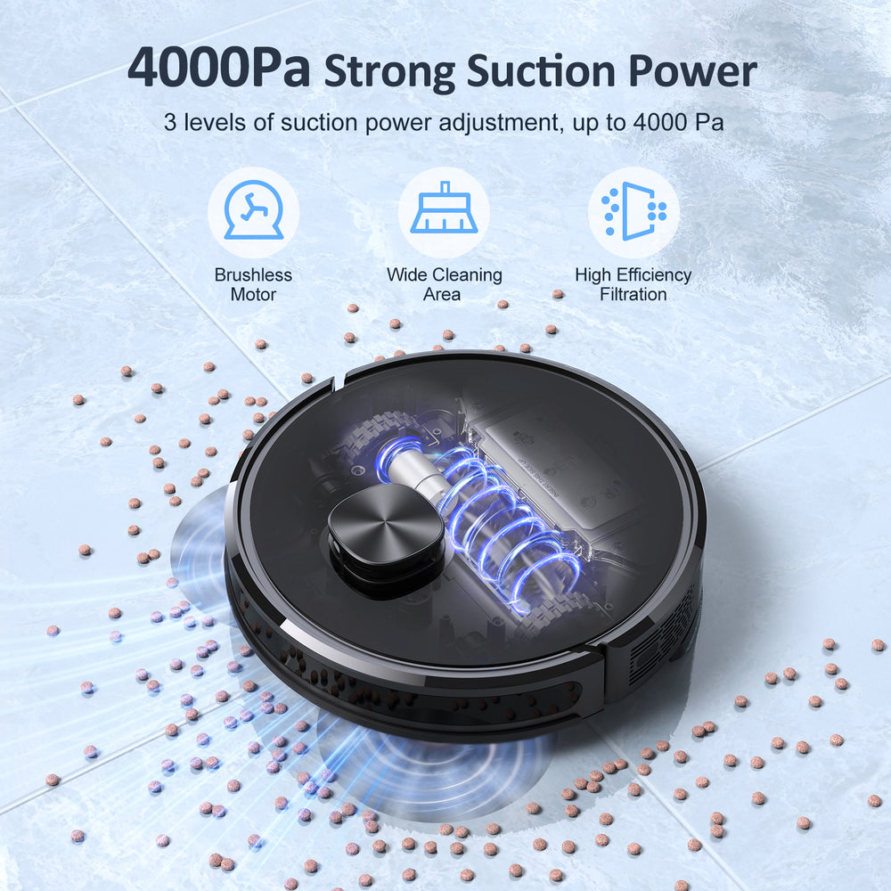 Aspirateur robotisé lubluelu SL60D 4000Pa avec navigation LIDAR